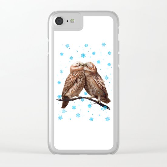 Winter Owls Clear iPhone Case