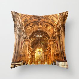 Brazil Photography - Beautiful Architecture Inside Of A Brazillian Church Throw Pillow