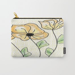 Minimal Yellow Flora Carry-All Pouch