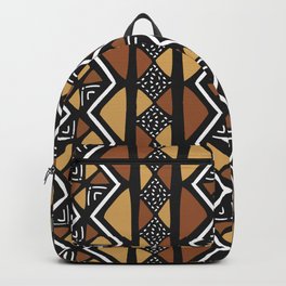 African mud cloth Mali Backpack | Orange, Red, Mudcloth, Africa, Multicolor, Natural, Cream, Pattern, Graphicdesign, Tribal 