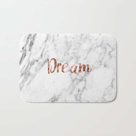 Rose gold marble dream Bath Mat