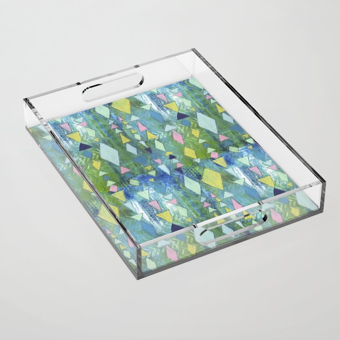 geometric slide in cool blue acrylic tray by lexisworks geometric slide