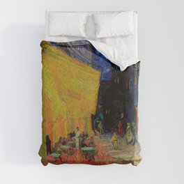 Cafe Terrace At Starry Night Duvet Cover