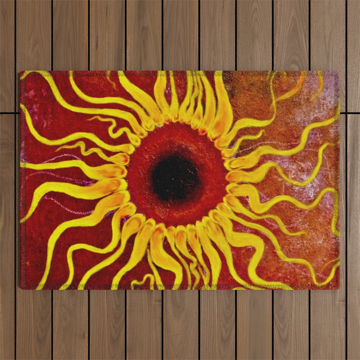 Psychedelic Susan 001, Sunflowers Outdoor Rug