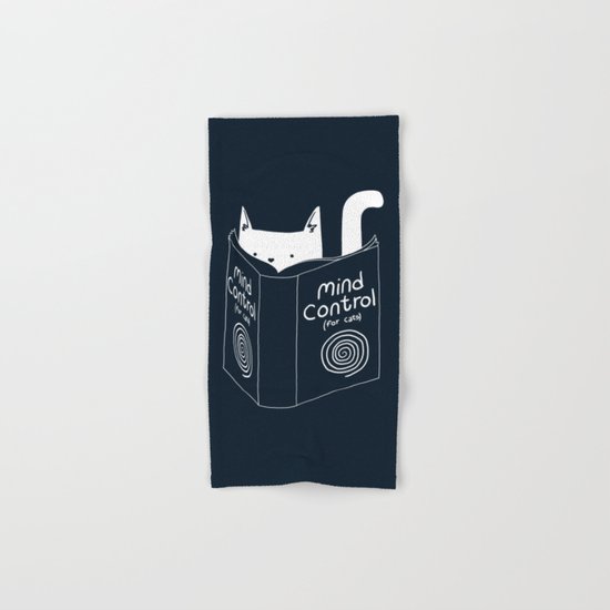Mind Control For Cats (dark blue) Hand & Bath Towel