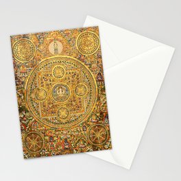 Buddhist Gold Avalokiteshvara Mandala Thangka Stationery Card