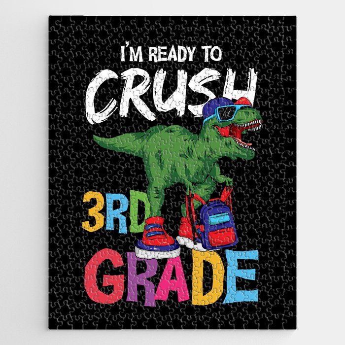 I'm Ready To Crush 3rd Grade Dinosaur Jigsaw Puzzle