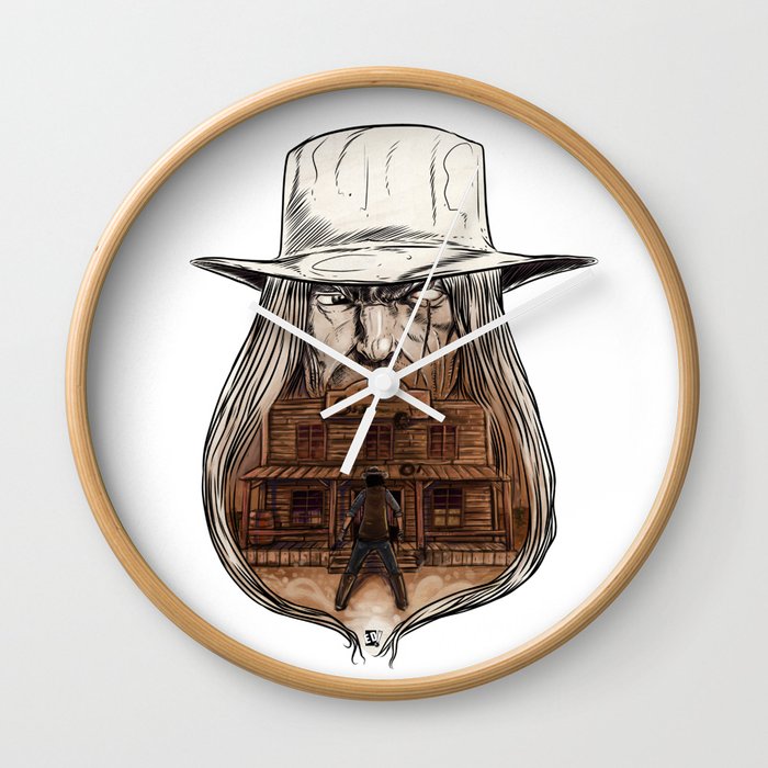 The Old West Battle I Wall Clock