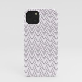 Japanese Waves Pattern Purple on White iPhone Case