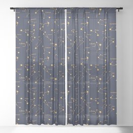 Zodiac signs,constellations,stars,astrology,astronomy,space,galaxy  Sheer Curtain