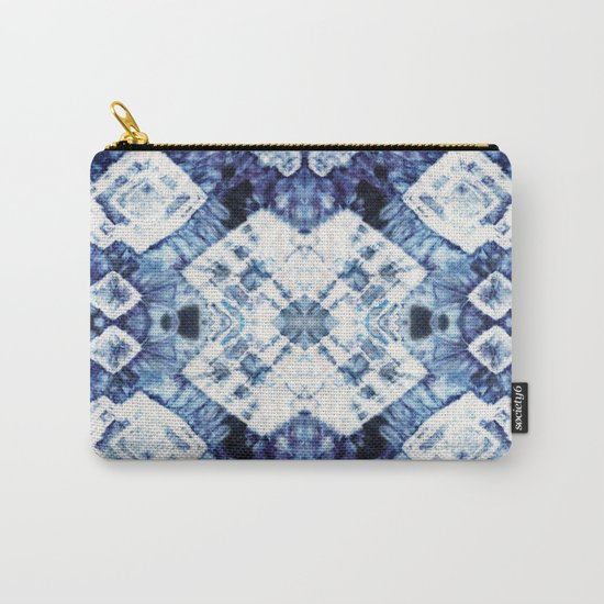 Blue Silk Tie-Dye Carry-All Pouch