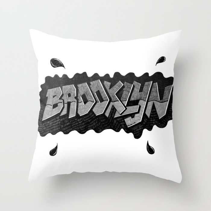 Brooklyn (Grey) Throw Pillow