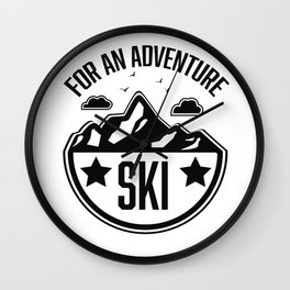For an adventure Ski logo Wall Clock