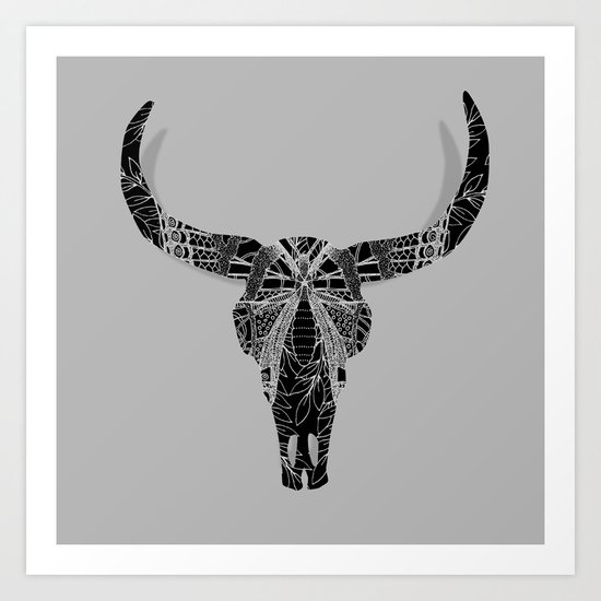 Boho Decor Skull Design Art Print