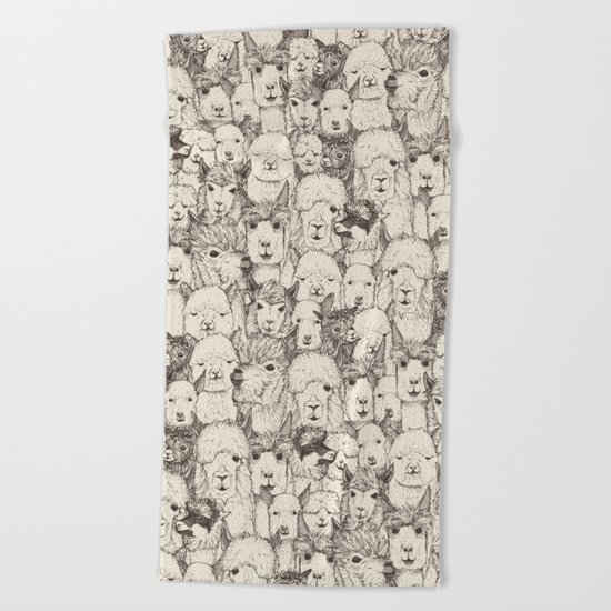 just alpacas natural Beach Towel