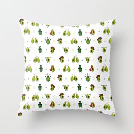 Avocado Pattern - holy guacamole collection Throw Pillow