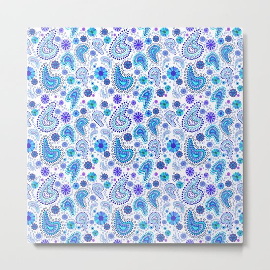 Paisley Power (White Background) Metal Print