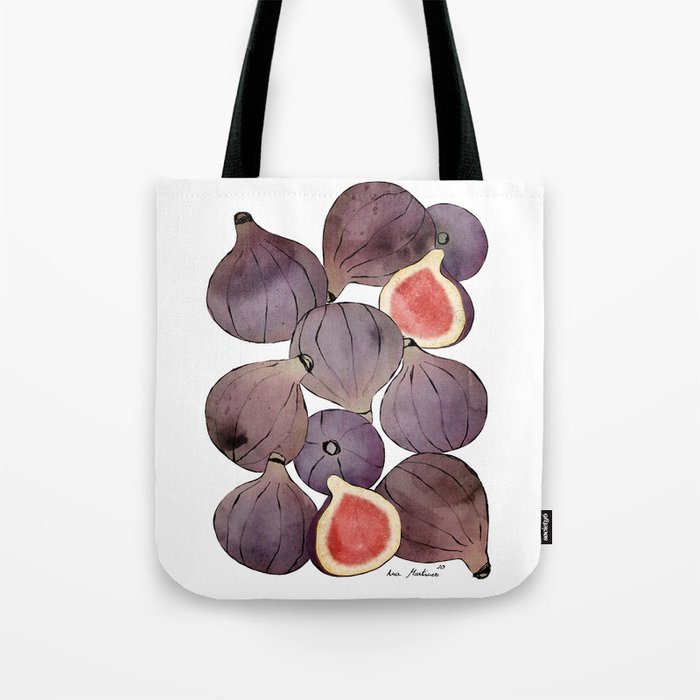 figs still life botanical watercolor Tote Bag