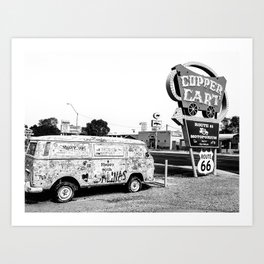 Copper Cart Route 66 black and white photography (4/4) Art Print