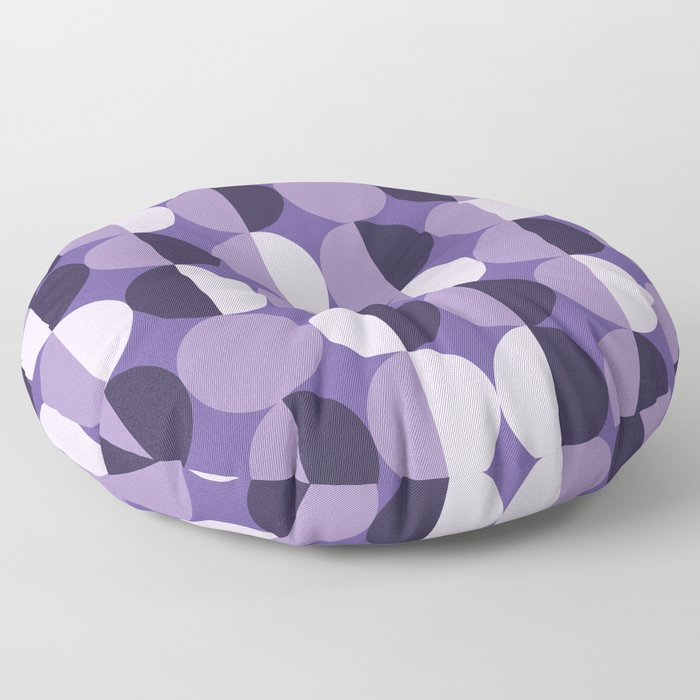 Retro circles grid purple Floor Pillow