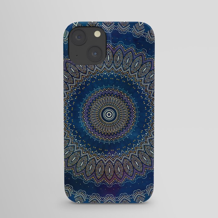 Blue Detailed Mandala Esoteric Pattern iPhone Case