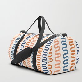 Abstract Shapes 265 in Navy Blue and Orange (Snake Pattern Abstraction) Duffle Bag