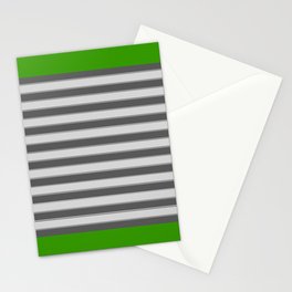 Green Black White Stripes Stationery Card