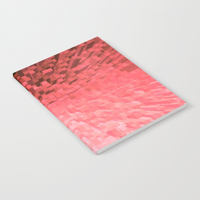 Coral Pixelated Pattern Notebook