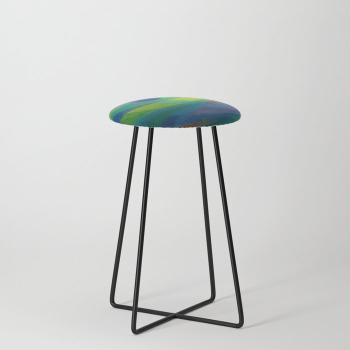 Rhythmic composition in yellow green minor  Counter Stool