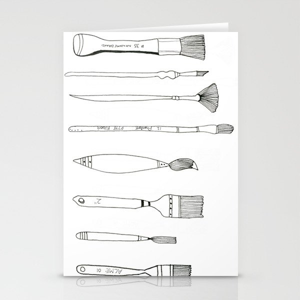 Paint Brush Illustration  Stationery Cards