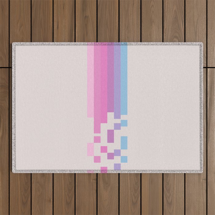 Classic 80s Pop Culture Retro Stripes Pixel Drops - Asakichi Outdoor Rug