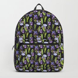 Marla's Irises dark background Backpack