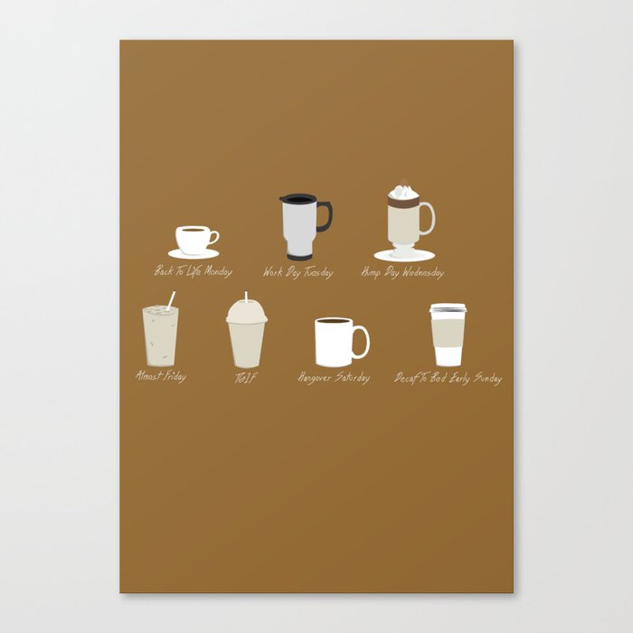 Weekly Dose of Coffee Canvas Print