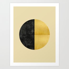 Black and Gold Circle 03 Art Print