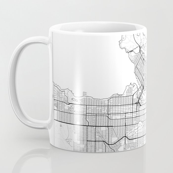 Vancouver Map White Coffee Mug By Hubertroguski Society6 Vancouver Map White Coffee Mug