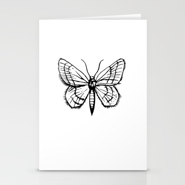 Moth illustration. Stationery Cards