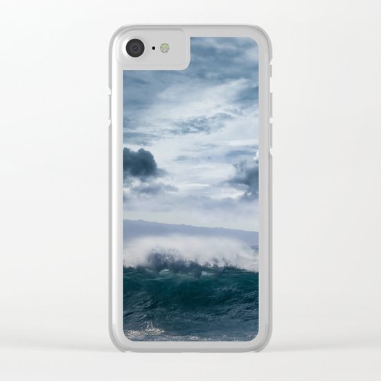He inoa wehi no Hookipa Pacific Ocean Stormy Sea Clear iPhone Case