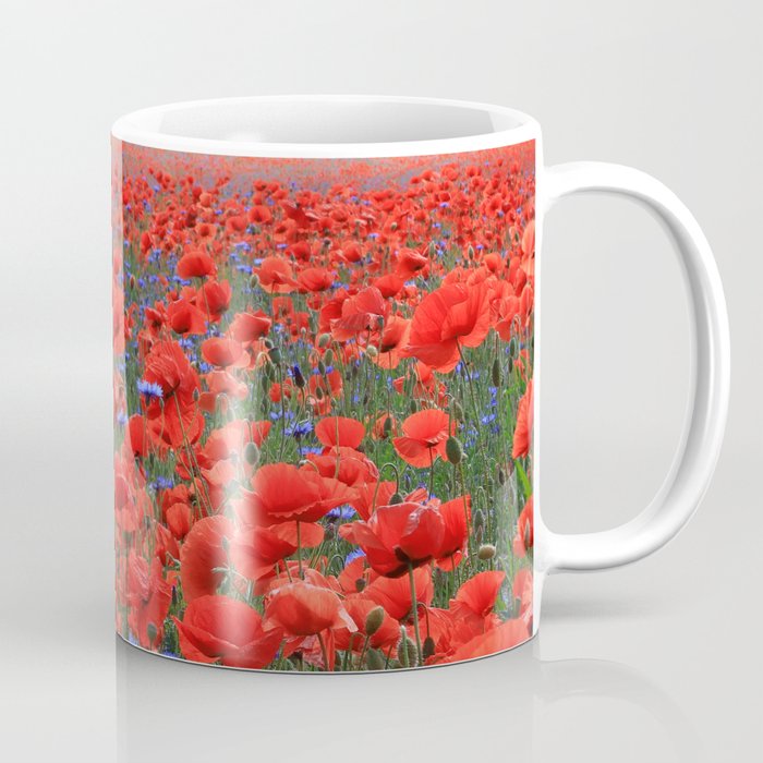 Red Poppies All Around Coffee Mug