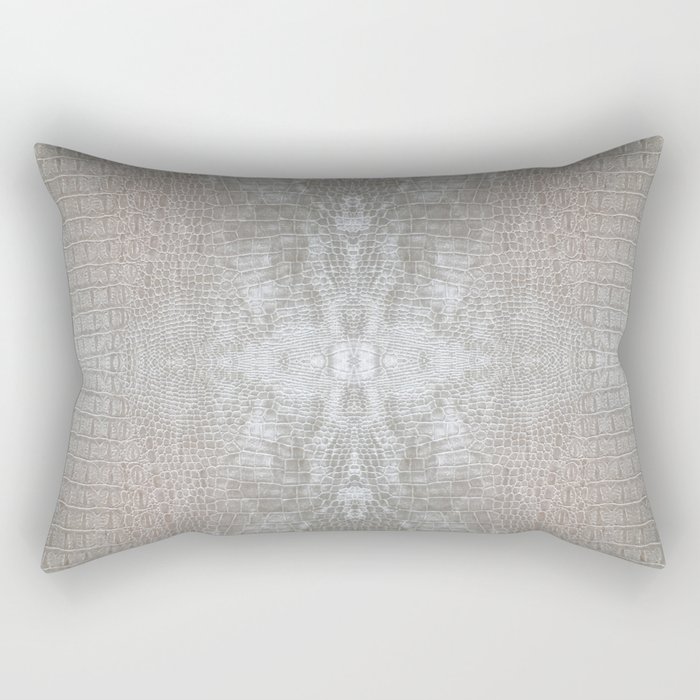 Silver Velvet Snake Pattern Rectangular Pillow