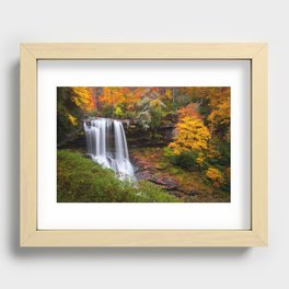 Dry Falls Autumn Waterfall Scenic Landscape Blue Ridge Mountains North Carolina Recessed Framed Print