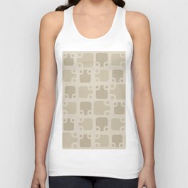 Mid Century Modern Abstract Pattern Slate Taupe 3 Unisex Tank Top