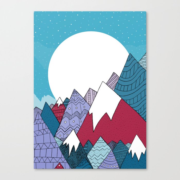 Blue Sky Mountains Canvas Print