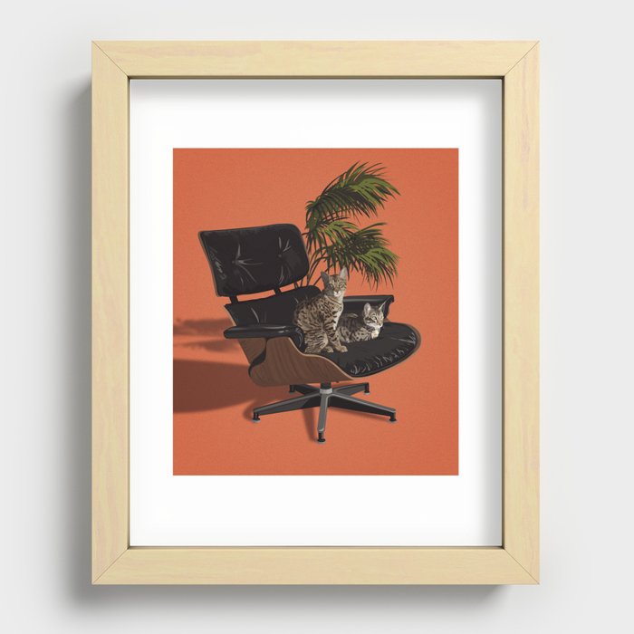 Cats on Chairs Deluxe Collection - Savannahs Recessed Framed Print