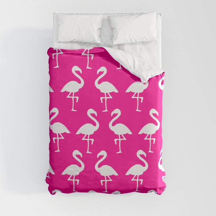 Hot Pink Flamingos Duvet Cover