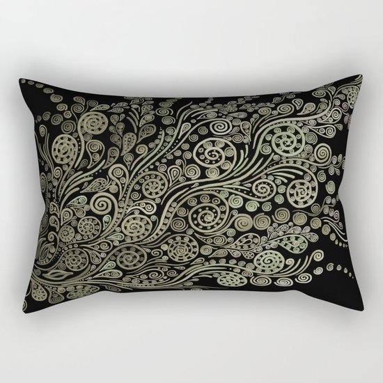 Gold on black Rectangular Pillow