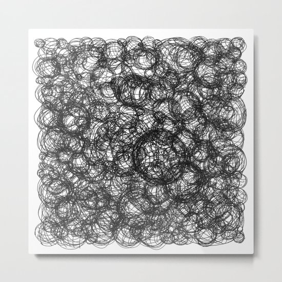 Black Ink on White Metal Print