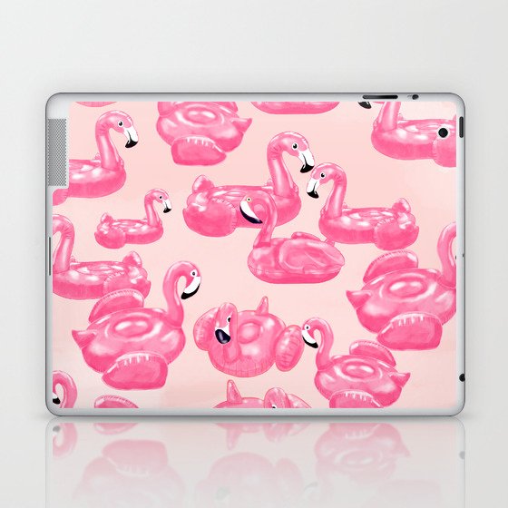 Flamingo Pool Float Laptop & iPad Skin