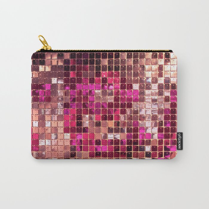 Metallic Hot Pink Sequins Carry-All Pouch