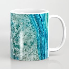Aqua turquoise agate mineral gem stone Mug