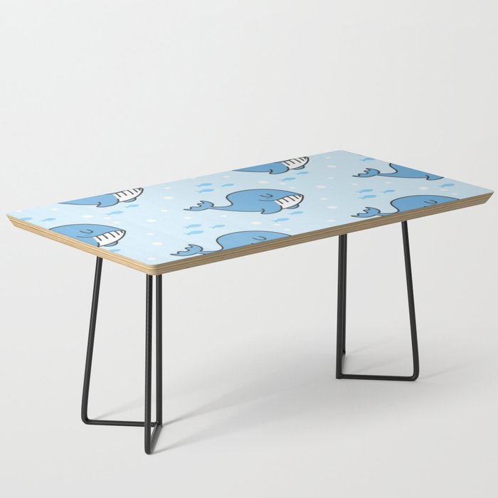 Cute Cartoon Blue Whale Pattern Coffee Table